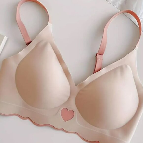 Other - Seamless & Thin Bra, Medium Stretch Bra - Pink "XL"